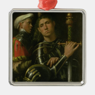 Warrior with Groom (oil) Metal Ornament
