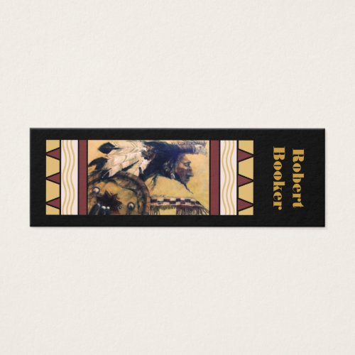 Warrior with Headdress and Shield Bookmarks Business Cards