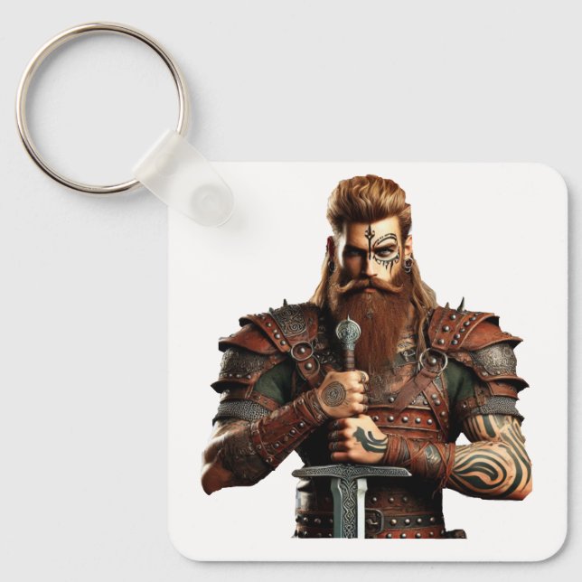 Warrior with Sword Keychain (Front)