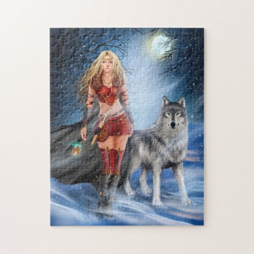 Warrior Woman and Wolf Puzzle