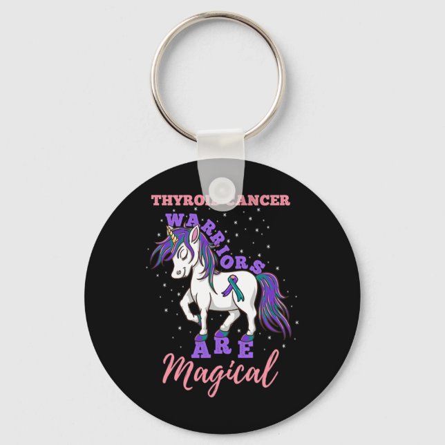 Warriors Are Magical Thyroid cancer Awareness  Keychain (Front)