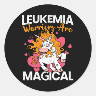 Warriors Are Magical Unicorn Leukemia Awareness 1 Classic Round Sticker
