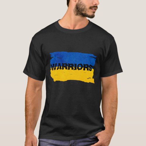 Warriors Blue and  Yellow Ukraine Flag  T_Shirt