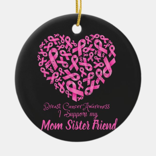 Warriors in Pink: Breast Cancer Awareness Ceramic Ornament (Front)