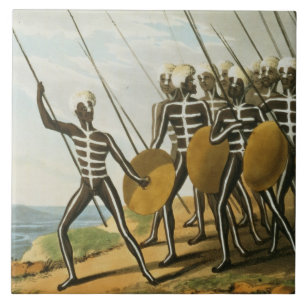 Warriors of New S. Wales engraved by M. Dubourg (f Ceramic Tile
