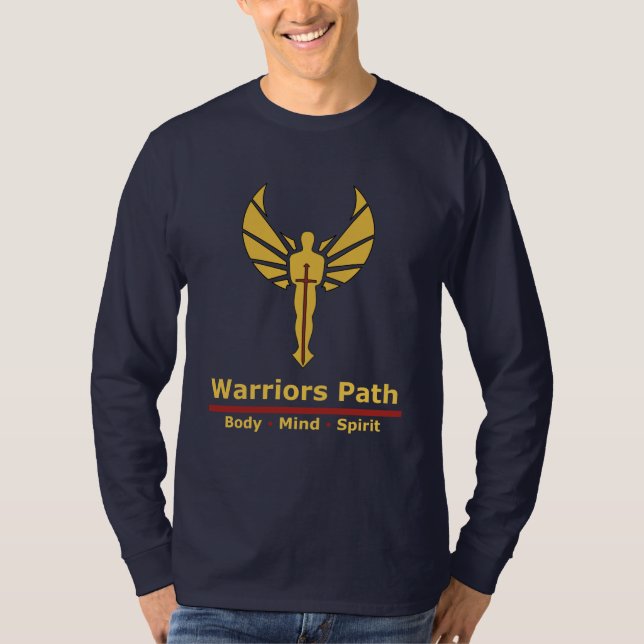 Warriors Path - Peaceful Warrior Blue Long Sleve T-Shirt (Front)