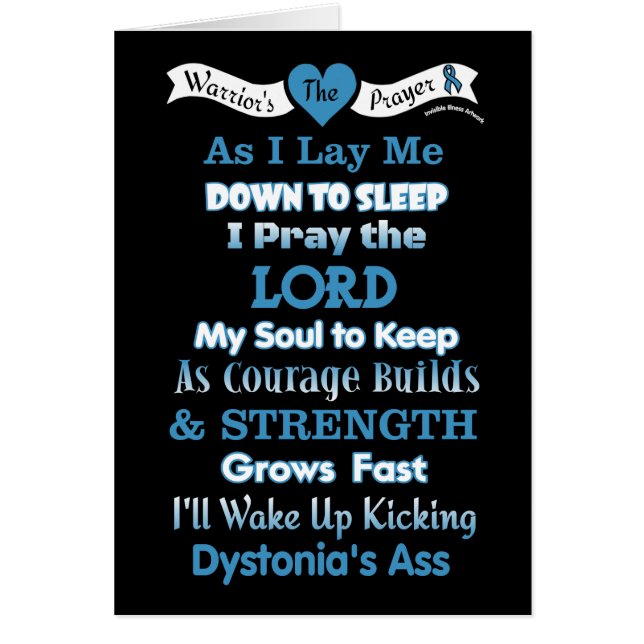 Warrior's Prayer...Dystonia Cards (Front)