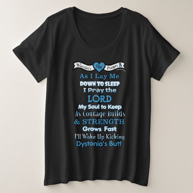 Warrior's Prayer...Dystonia Plus Size T-Shirt (Design Front)
