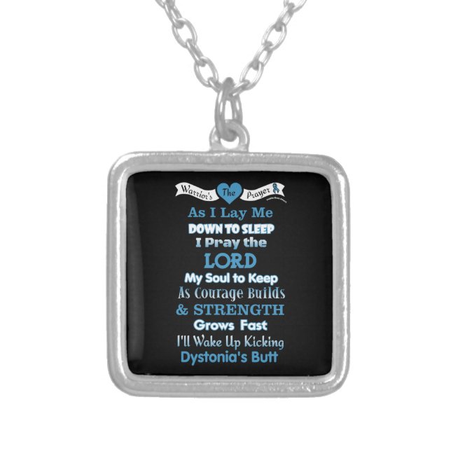Warrior's Prayer...Dystonia Silver Plated Necklace (Front)