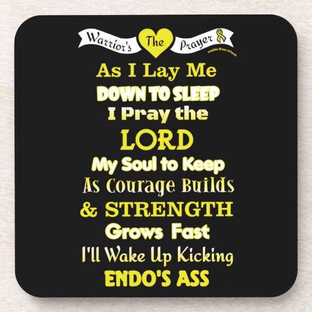 Warrior's Prayer...Endometriosis Beverage Coaster (Front)