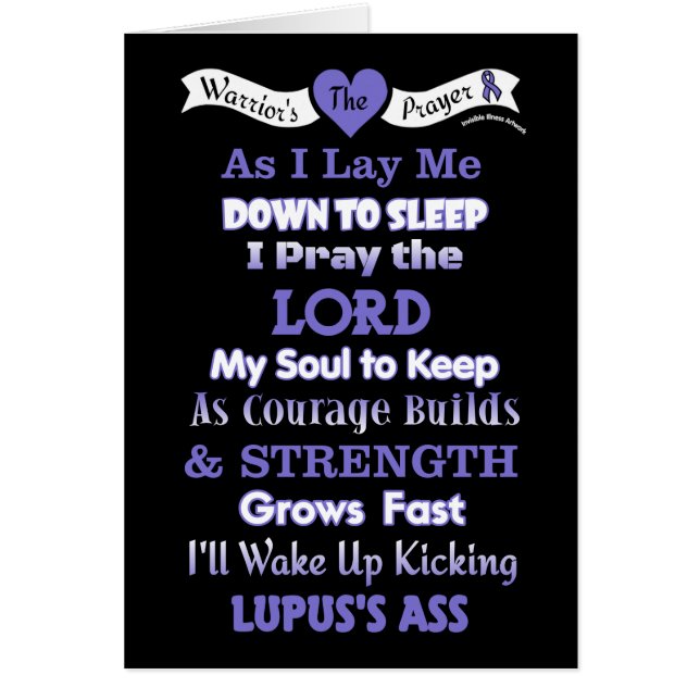 Warrior's Prayer...Lupus Cards (Front)