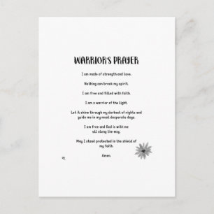 WARRIOR'S PRAYER POSTCARD