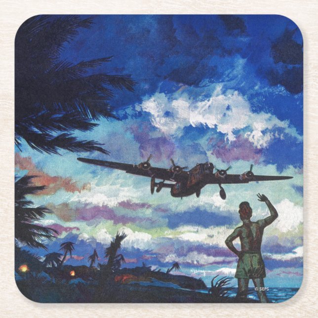 Warrior's Return Square Paper Coaster (Front)