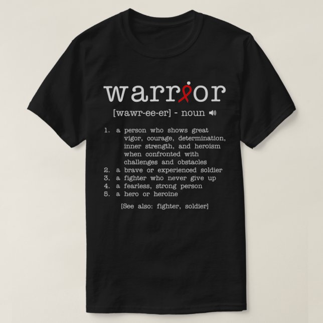 Warror Sickle Cell Anemia Awareness Supporter Ribb T-Shirt (Design Front)