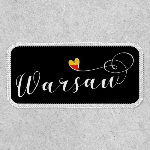 Warsaw Flag Heart Warszawa Patch
