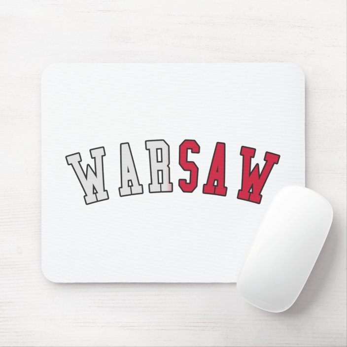 Warsaw in Poland National Flag Colors Mousepad