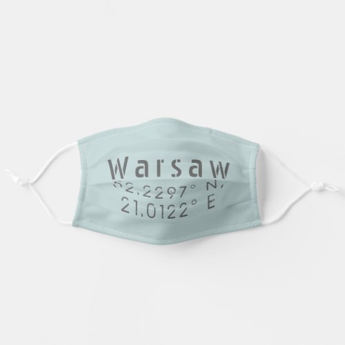 Warsaw Latitude Longitude Adult Cloth Face Mask