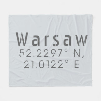 Warsaw Latitude Longitude Fleece Blanket