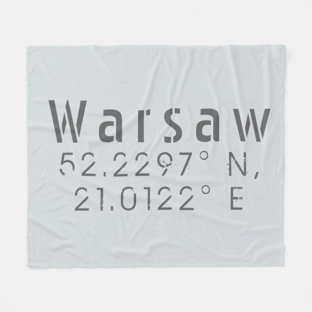 Warsaw Latitude Longitude Fleece Blanket (Front (Horizontal))
