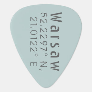 Warsaw Latitude Longitude Guitar Pick