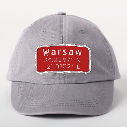 Warsaw Latitude Longitude Iron On Patch