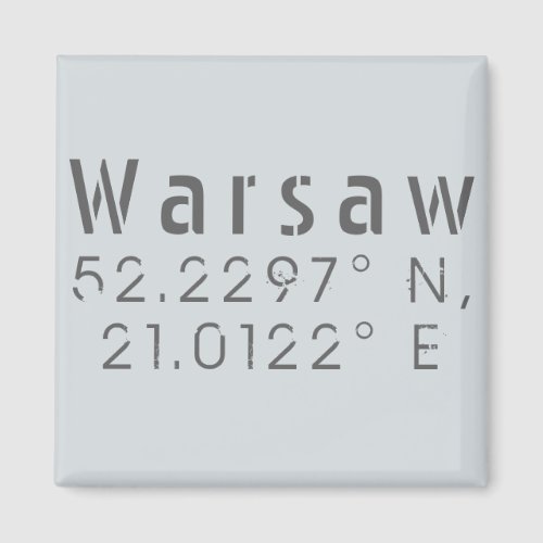 Warsaw Latitude Longitude Magnet