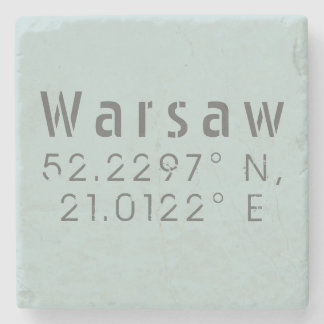 Warsaw Latitude Longitude Stone Coaster