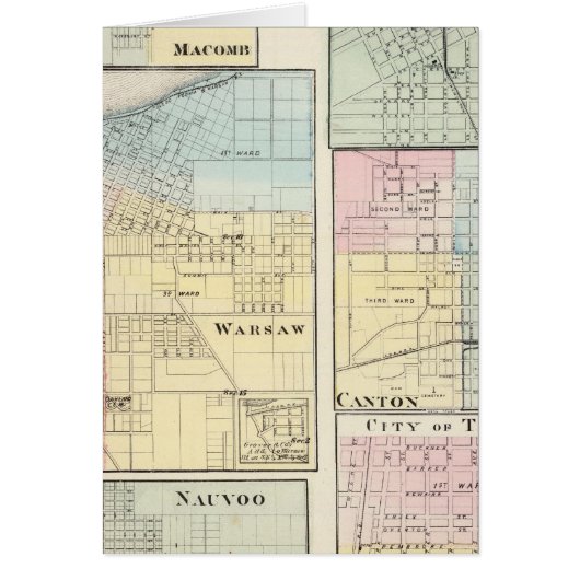 Warsaw, Macomb, Marshall, Canton Cards (Front)