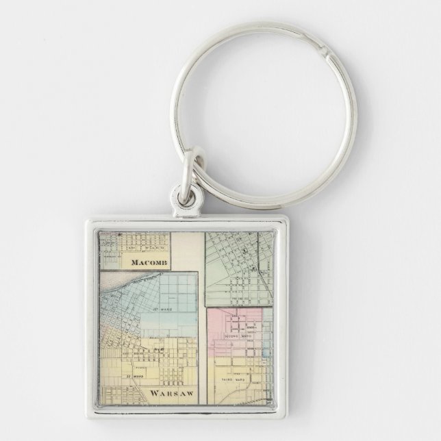 Warsaw, Macomb, Marshall, Canton Keychain (Front)