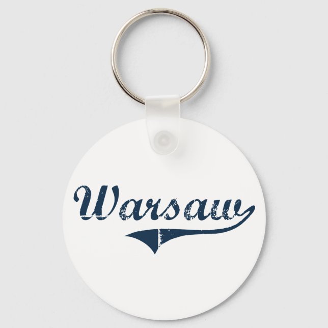 Warsaw New York Classic Design Keychain (Front)