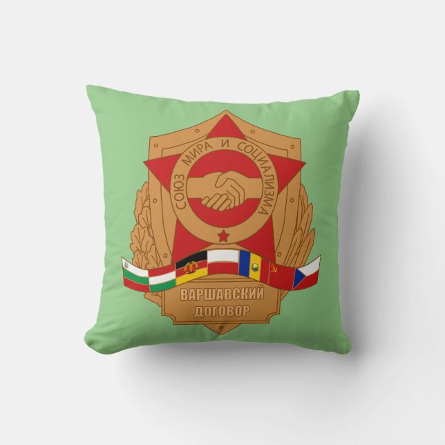 Warsaw Pact, Soviet Union, Socialist Eastern Bloc Throw Pillow (Front)