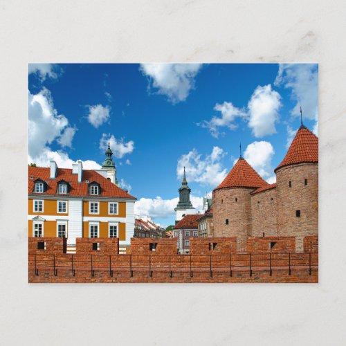 Warsaw Poland City Walls Postcard