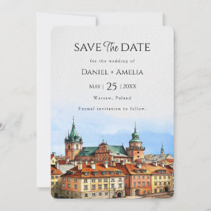 Warsaw Poland Destination Wedding Save The Date