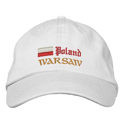 Warsaw  Poland fashion  Polish Flag Embroidered Baseball Cap
