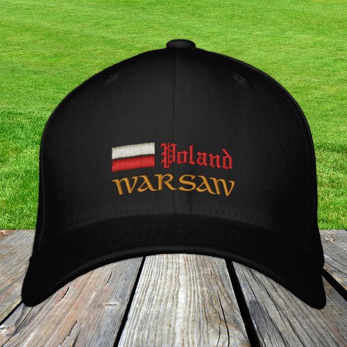 Warsaw  Poland fashion  Polish Flag Embroidered Baseball Cap