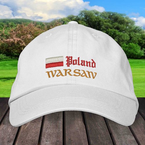 Warsaw  Poland fashion  Polish Flag Embroidered Baseball Cap