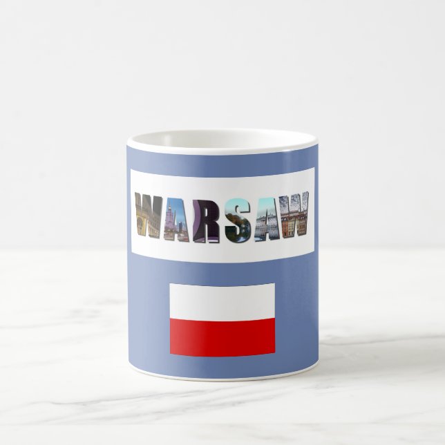 Warsaw Poland Flag Coffee Mug (Center)
