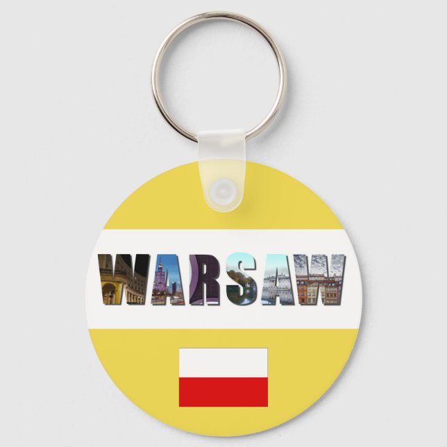 Warsaw Poland Flag Keychain (Front)