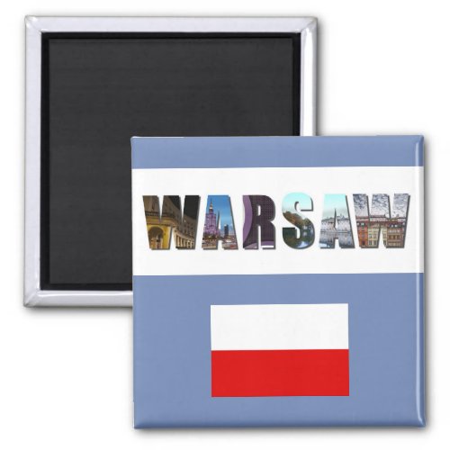 Warsaw Poland Flag Magnet