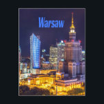 Warsaw Poland Night Skyline Warsaw Spire Postcard<br><div class="desc">Warsaw Poland Night Skyline
Palace of Culture and Science
Warsaw Spire</div>