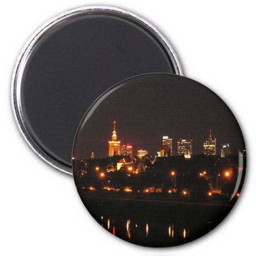 Warsaw Poland night view Magnet