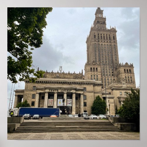 Warsaw Poland Palace of Culture and Science Photo Poster
