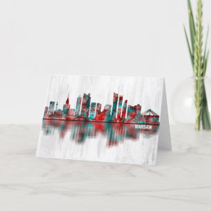 Warsaw Poland Skyline Holiday Card