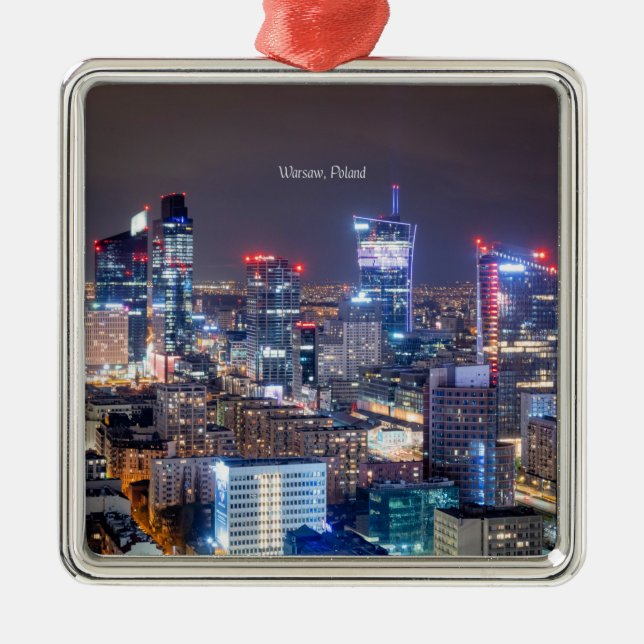 Warsaw, Poland skyline,  Metal Ornament (Front)