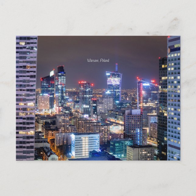 Warsaw, Poland skyline,  Postcard (Front)