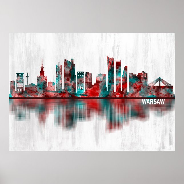 Warsaw Poland Skyline Poster (Front)