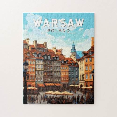 Warsaw Poland Travel Art Vintage Jigsaw Puzzle