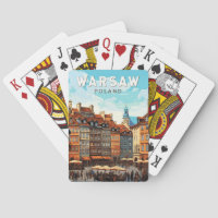 Warsaw Poland Travel Art Vintage