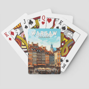 Warsaw Poland Travel Art Vintage Poker Cards