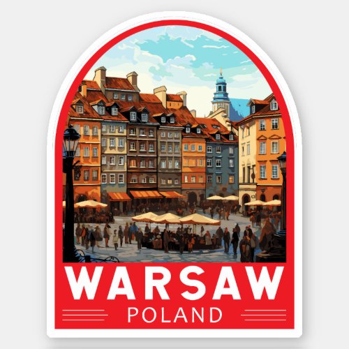 Warsaw Poland Travel Art Vintage Sticker